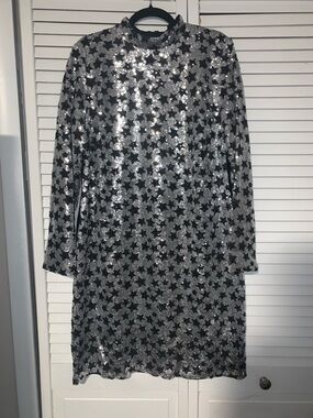 Eloquii Plus Size Women’s Star Sequin Long Sleeve Sheath Dress